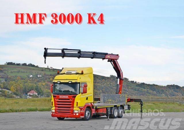 Scania R 400 Pritsche 6,50m +HMF 3000K4/FUNK*TOPZUSTAND Kranbil