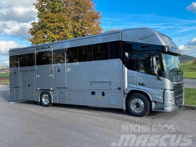 Volvo FM 380, 5 Pferde,Wohnung m Pop Out Dyretransport