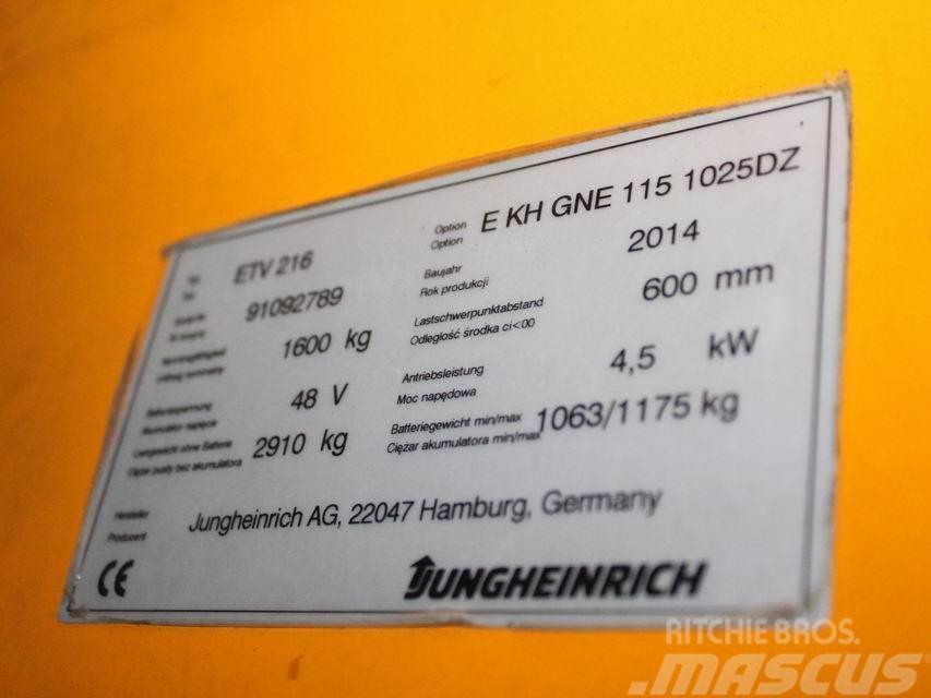 Jungheinrich ETV 216 E KH GNE 115 1025DZ Skyvemasttruck