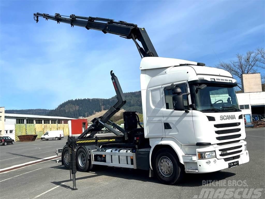 Scania G490, 10/2015, 6x2, Crane hook lift, Hiab 244 - 5  Krokbil